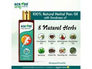 Achoo pain relief oil for painful knees, muscles, arthritis, brusitis, joint pain.