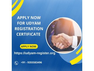 Apply now for udyam registration certificate .